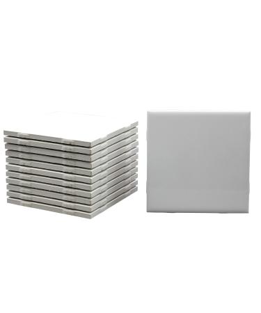 12 Pack of Glossy White Glazed Ceramic Tiles for Alcohol Ink Painting Decorating Arts & Crafts 4.25 x 4.25 Inch Square Ready-to-Paint Ceramics