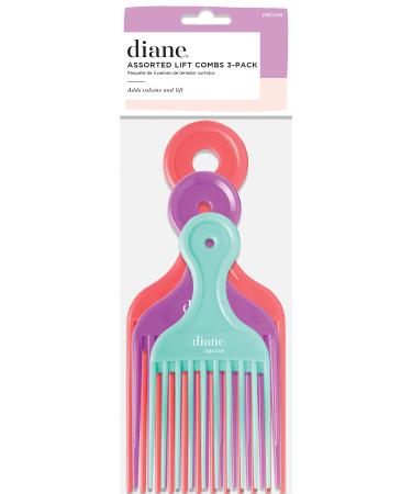 Diane DBC008 Assorted Lift Combs - 3 PC Set