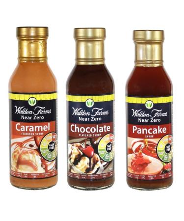 Walden Farms Almost Zero Calorie Syrup Collection 355ml(Pancake Caramel and Chocolate)