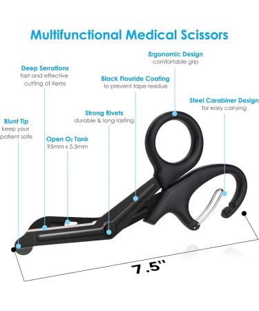 GRICARE Trauma Shears 7.5 - Premium Fluoride-Coated Medical Scissors for Nurses & EMTs - Buy Online on SooperMarket.com