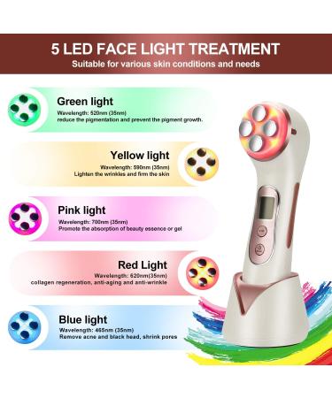5 in 1 High Frequency Facial Machine | Rechargeable Microcurrent Wand for Facial Massage - Buy Online on SooperMarket.com