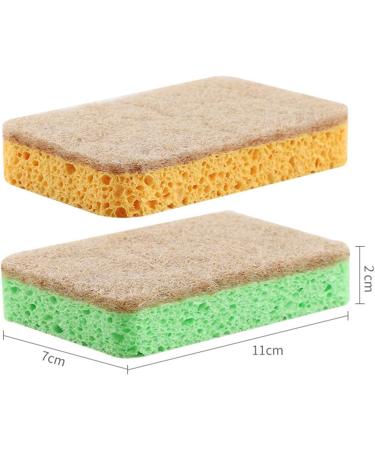 Tainrunse 5Pcs Durable Cleaning Sponge Efficient Cotton Pulp Portable Oil-Resistant Dishwashing Pad for Home Cleaning Pad Yellow 1 - Buy Online on SooperMarket.com