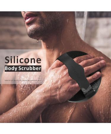 HIEERBUS Silicone Body Scrubber Gentle Exfoliating Body Scrubber in Shower Silicone Loofah with Easily Lather Bristles Long Lasting and More Hygienic Than Traditional Shower Loofah 1 Pack Black  - Buy Online on SooperMarket.com