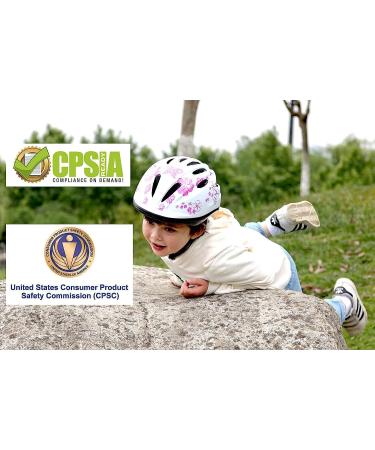 Girl's Pink Bike Helmet | Ages 3-10 | Adjustable & Multi-Sport | CPSC Certified - Buy Online on SooperMarket.com