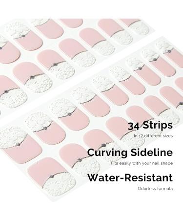 NAILOG Semi Cured Gel Nail Strips 34 pcs Salon-Quality Gel Nail Stickers Long Lasting Nail Wraps for Women with Soft Gel Finish (Yes I Do) - Buy Online on SooperMarket.com