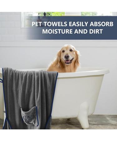 Buy Kinhwa Extra Absorbent XXL Dog Towel - 76x127cm Microfiber Pet Towel Quick Drying Soft & Durable Washable Dark Gray - Ideal for Dogs - Buy Online on SooperMarket.com