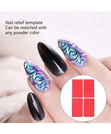 Nail Stamping Template Set - 4PCS 3D Relief Silicone Stencils for DIY Nail Art UV Gel Friendly Perfect for Salon & Home Use - Buy Online on SooperMarket.com