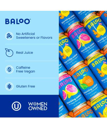 Buy Baloo Sparkling Water Variety Pack - Mood-Boosting Nootropic & Adaptogen Infused (12 oz Cans 12 Pack) - No Artificial Sweeteners Low Calorie Kosher Certified - Buy Online on SooperMarket.com