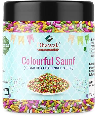 AOZA Dhawak Colourful Sugar Coated SAUNF| Colorful Fennel Seed - 400 GMS. Mouth Freshener| Jar Pack|
