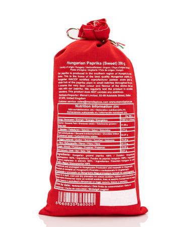 Menol Spices Authentic Hungarian Sweet Paprika Powder 7oz - Premium Quality from Szeged, Hungary - Vibrant Red Color & Incredible Flavor - Eco-Friendly Packaging - Buy Online on SooperMarket.com