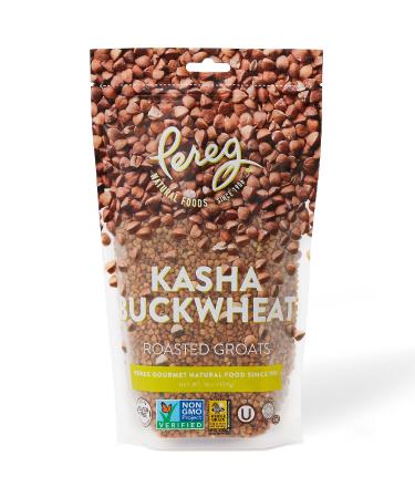 Pereg Roasted Buckwheat (16 Oz) - 100% Natural Buckwheat Groats - Gluten Free & Non GMO - Kasha Hulled Buckwheat Groats - Wheat & Rice Alternative - Made in USA - Resealable Packing