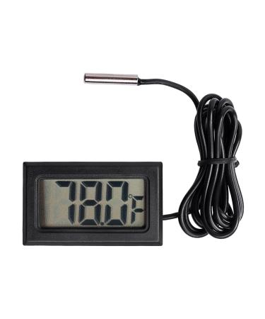 Qooltek Digital LCD Thermometer Temperature Gauge Aquarium Thermometer with Probe for Vehicle Reptile Terrarium Fish Tank Refrigerator(Fahrenheit)