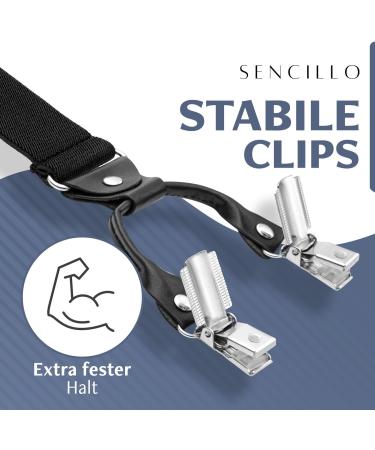 Buy Sencillo Men's Y-Shape Suspenders - 6 Strong Clips in Black | International Shipping Available - Buy Online on SooperMarket.com