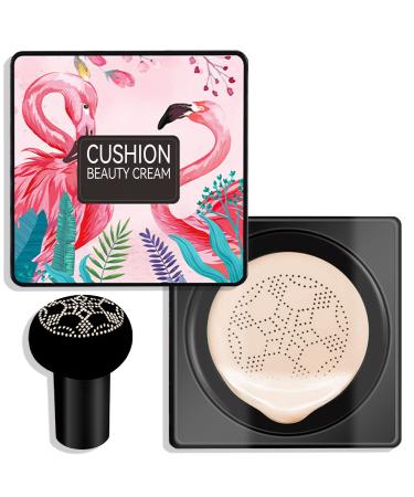 Mushroom Head Air Cushion CC Cream Foundation Moisturizing BB Cream Foundation Makeup Long Lasting CC Cream Liquid Foundation Matte Concealer Foundation Suitable for All Skin Types(Ivory)