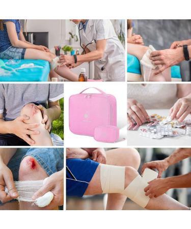 Keraneet 2-Piece Medication Bag | Dust-Repellent Portable Pharmacy Storage for Travel & Home - Pink - Buy Online on SooperMarket.com
