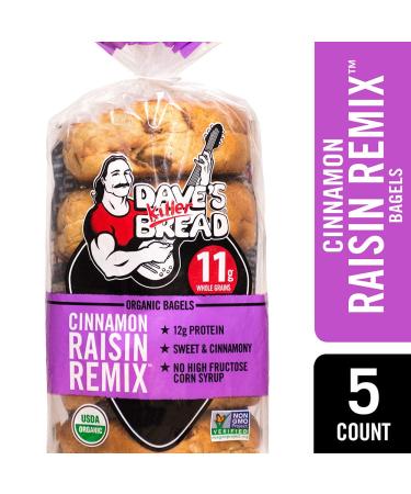 Dave's Killer Bread Organic Cinnamon Raisin Bagels - 16.75 oz - Sweet Cinnamon Flavor - 1 Pack - Buy Online on SooperMarket.com
