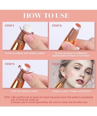 Reddhoon Contour Beauty Wand 3Pcs Set - Liquid Face Contouring Stick, Blusher Stick, Highlighter Stick - Smooth Matte Finish, Lightweight & Blendable Cream Contour Stick with Cushion Applicator - Buy Online on SooperMarket.com