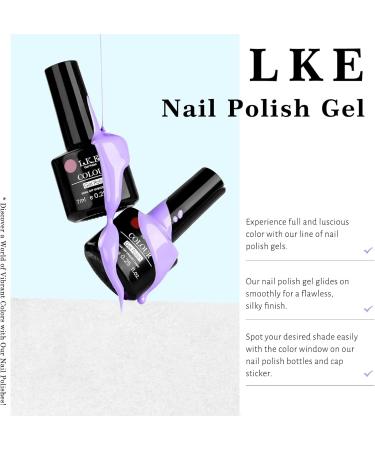 LKE Gel Nail Polish Kit with 72W UV Lamp | 6 Macaron Colors + Top & Base Coat | Manicure DIY Gifts for Women - Buy Online on SooperMarket.com