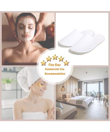 Anmerl Spa Slippers for Men and Women - Premium Bulk Hotel Slippers | Breathable Soft Cotton House Guest Slippers - Non Slip | Washable & Reusable - 10 Pairs (White) - Buy Online on SooperMarket.com