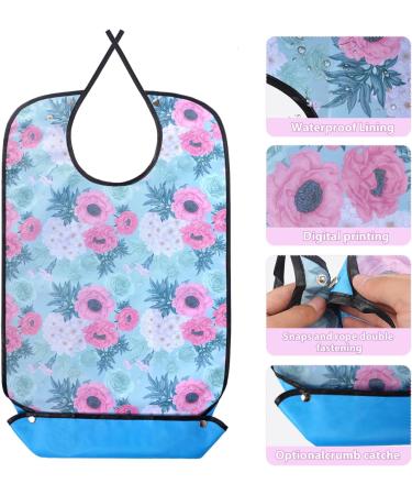Baypify Adult Bibs for Seniors Waterproof Aprons for Adults for Men and Women Washable and Reusable Clothing Protectors with Mud Flaps Pink XL - Buy Online on SooperMarket.com