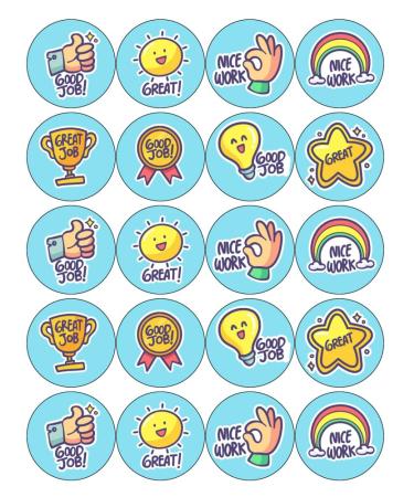 WELL DONE PASSED EXAMS 20 x 5cm PREMIUM EDIBLE ICING ROUND CUP CAKE TOPPERS D5