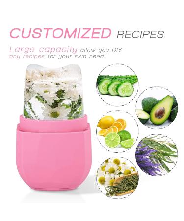 DeliSoul Ice Roller for Face, Eyes & Neck - Upgraded Leak-Proof Silicone Mold for Tightening, De-Puffing & Brightening Skin Care - Reusable Facial Massage Tool in Pink - Buy Online on SooperMarket.com
