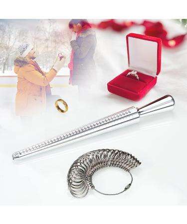 NuLink Aluminum Ring Sizer Measuring Tool - Dual Measurement Size Metal Rings Mandrel Kit for Women and Men - Adjustable Ring Size Adjuster Tool - Buy Online on SooperMarket.com