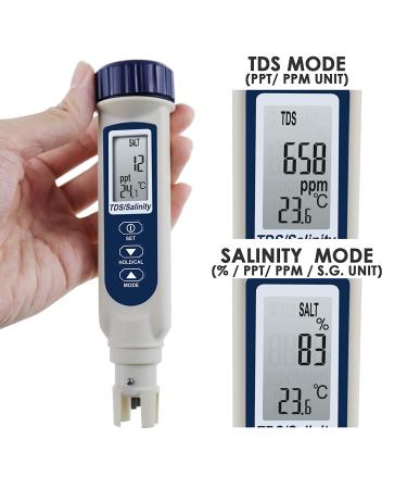 Portable Digital 3-in-1 Water Quality Meter - High Accuracy TDS/Salinity/Temperature - Buy Online on SooperMarket.com