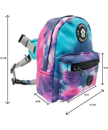 Animal Outfitters UK Tie Dye Waterproof Dog Backpack Saddlebag | Saddlebag | Harness | Adjustable Harness | For Small or Large Dogs | Hiking - Buy Online on SooperMarket.com