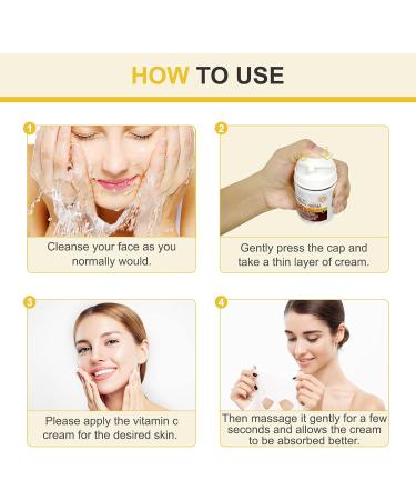 Vitamin C Cream 20% Vitamin C Age Aging Cream for Face and Skin Moisrturiser Day Cream Fits for Women for Smoothing Fine Lines & Wrinkles - 50ml - Buy Online on SooperMarket.com