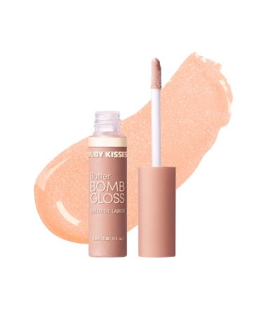 Ruby Kisses Lip Gloss Butter Bomb Gloss Non-Sticky Lip Gloss Vitamin E Natural Nude Lip Makeup - 7.8mL (0.26 US fl.oz) (Champagne)