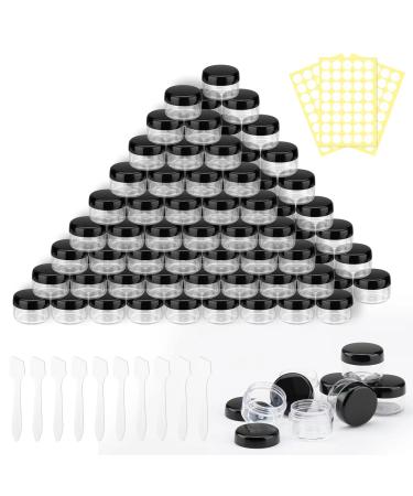 100 pieces of jaws 5ml empty can mini clear cremal trial transparent cremeglas cosmetic bottle container with screw cap rice set used for lip balm lotion 80 pieces black 100 pieces