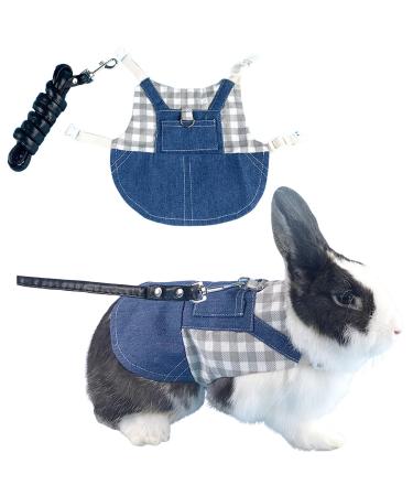 Adjustable soft rabbit dishes pet rabbit dishes rabbit dishes leash set adjustable rabbit leash for small animals rabbits cats guinea pig (m blue) blue M