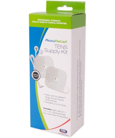 AccuRelief TENS Unit Supply Kit - Pads, Lead Wires & Electrodes (Pack of 8) - Universal Compatibility with Single & Dual Channel Devices - Buy Online on SooperMarket.com