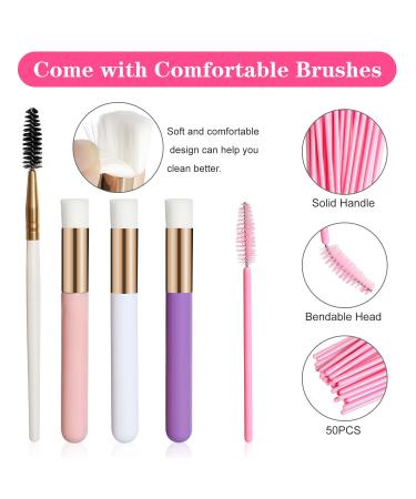 Eyelash Shampoo Cleanser Kit | Lash Extension Mousse & Accessories for Home Salon Use | Complete Eyelash Care Set with USB Mini Fan Brushes & Makeup Remover Pad - Buy Online on SooperMarket.com