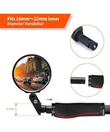 Homieway HD Convex Bicycle Mirror for E-Bikes - 360 Rotatable & Foldable - Universal Handlebar Mirror for 16-22mm Bars - Buy Online on SooperMarket.com