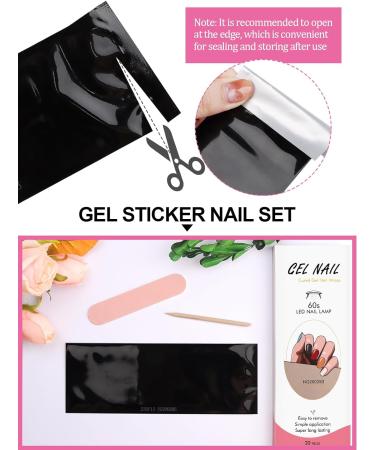 Kalolary 20PCS Nail Adhesive Wrap Nail Gel Polish Strips Full Wraps Nail Polish Stickers Cured Gel Nail Strips Self-Adhesive Gel Nail Wrap Stickers Decals(UV/LED Lamp Required) (Colorful 2) - Buy Online on SooperMarket.com