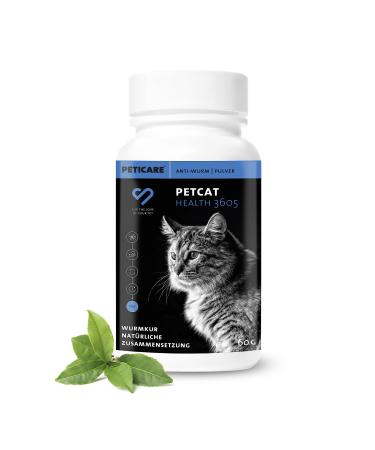 Peticare Wurmkur powder for cats |Vegetable deworming |Worm infestation |Worm agent as a supplementary feed with 100% natural ingredientsPetcat Health 3605 60 G