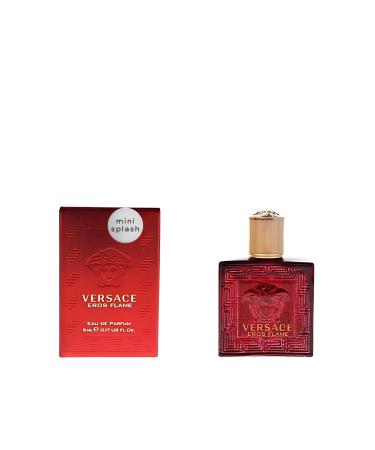 Versace Eros Flame Perfume for Men Mini EDP Splash 0.17 Ounce Rosemary Sandalwood Vanilla Lemon 0.17 Fl Oz (Pack of 1)