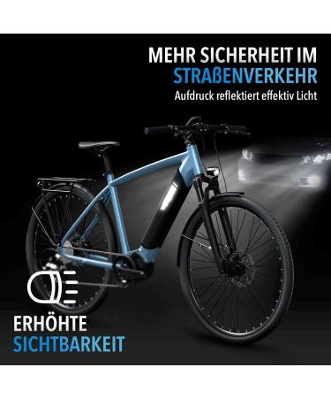 Lainfeld E-Bike Battery Protective Cover | Universal Fit | 30-41 cm Circumference | Neoprene Protection Against Cold & Dirt | Reflectors | Black-Blue E-Bike Accessories - Buy Online on SooperMarket.com