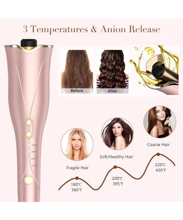 Automatic Curling Iron - Smart Anti-Tangle 1" Hair Curler with Auto Shut-Off 3 Temps Up to 430 Fast-Heating & Dual Voltage for Effortless Hair Styling - Buy Online on SooperMarket.com