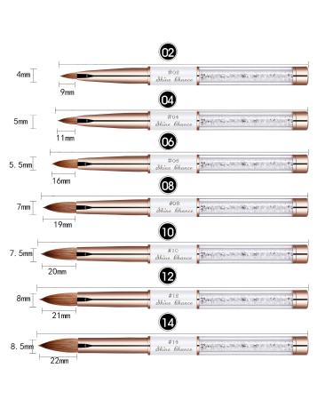 Shine Chance Acrylic Nail Brush Size 2 - 100% Real Kolinsky Art Brush for Professional Acrylic Powder Application - Handmade Manicure Tool for DIY and Salon Use - Buy Online on SooperMarket.com