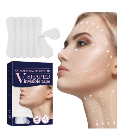 Face Lift Tape, Instant Face Lifting Tape, Invisible Waterproof Face Thin Stickers with High Elasticity for Face and Neck Lift, Makeup Tools to Improve Facial Line and Hide Wrinkles, 40 Pcs Original