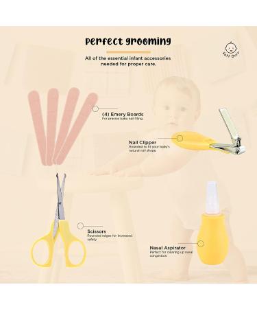 Soft Guru Baby Healthcare and Grooming Kit - Nursery Essentials Gift Set with Thermometer, Nail Clippers, Soft Brush, and Baby Shower Basket - Perfect Registry Items for Newborns - Buy Online on SooperMarket.com