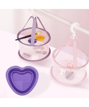 Bexdug Makeup Cleaning Bowl Heart Shape Silicone Makeup Brush Cleaning Mat Bowl | Portable Washing Tool for Brushes Sponges Makeup Cleaning Tools for Makeup Lovers Purple - Buy Online on SooperMarket.com
