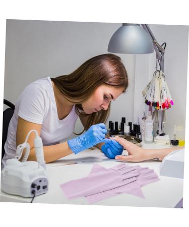 Amosfun 2 Pairs Pink Gloves Fingerless Gloves Nail Uv Gloves Gel Nail Lamp Uv Gloves Uv Gloves for Gel Nail Lamp Uv Protection Gloves for Nail Uv Nail Gloves Thin Section Accessories Nylon - Buy Online on SooperMarket.com
