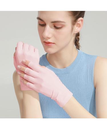 Unaone 2 Pairs Anti UV Gel Manicure Gloves - Pink | Nail Lamp Light Protection - Buy Online on SooperMarket.com
