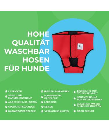 High-Quality Procedure Pants for Dogs 2.0 - Breathable Neoprene Diapers for Males (M-L Red) - No Threading Hassle - Shop Now for International Shipping! - Buy Online on SooperMarket.com