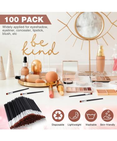 Gerrii 100 Pieces Disposable Angled Eyebrow Brushes Eye Liner Brush Disposable Angle Brushes Tinting Brushes for Women Girls Salon Beauty Cosmetic Make up Tool Disposable Esthetician Supplies (Silver) - Buy Online on SooperMarket.com