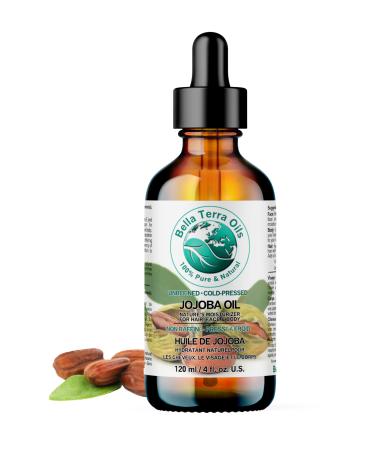 Jojoba Oil 120 ml 100% Pure Cold-pressed Unrefined Organic Premium Quality - Bella Terra Oils